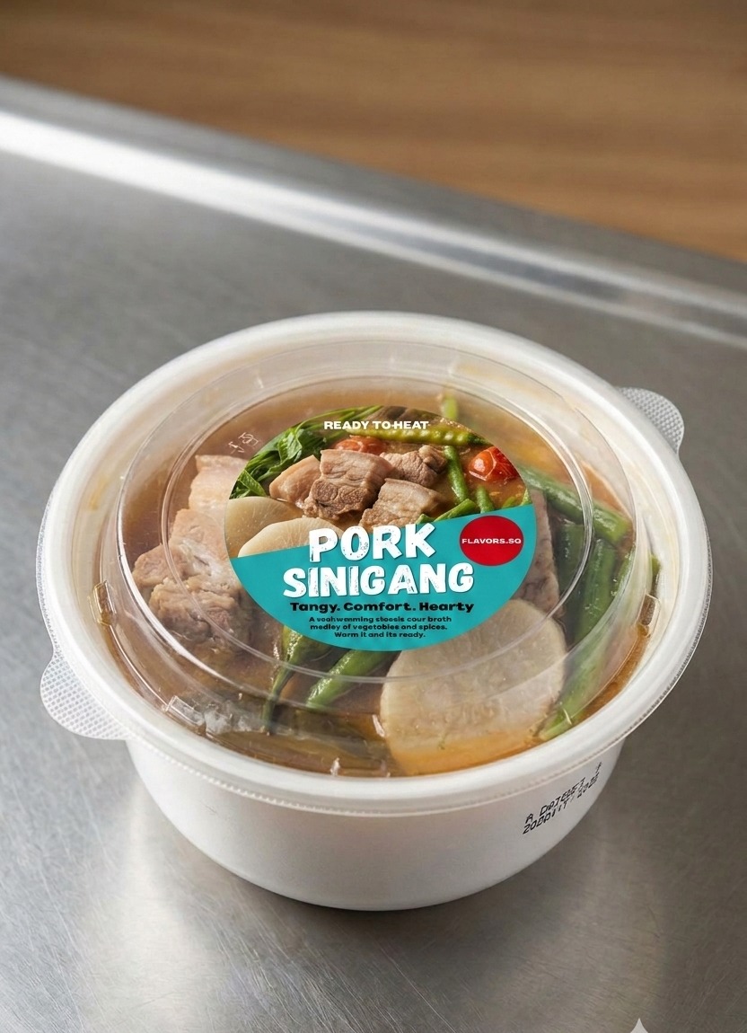Pork Sinigang ready-to-heat meal with rice